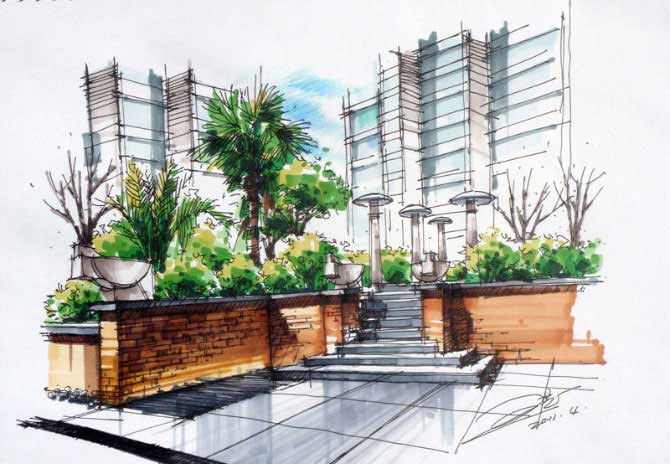 昆明云一室内/建筑/景观手绘培训机构草图